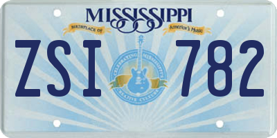 MS license plate ZSI782