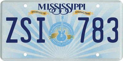 MS license plate ZSI783