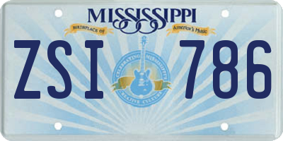 MS license plate ZSI786