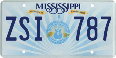 MS license plate ZSI787