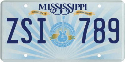 MS license plate ZSI789