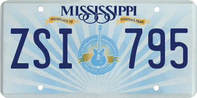 MS license plate ZSI795