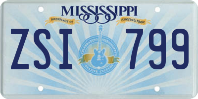 MS license plate ZSI799