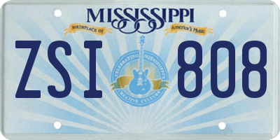 MS license plate ZSI808
