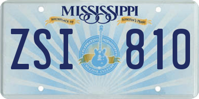 MS license plate ZSI810