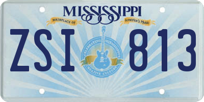 MS license plate ZSI813