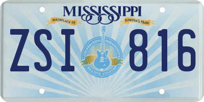 MS license plate ZSI816