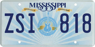MS license plate ZSI818