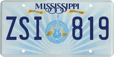 MS license plate ZSI819