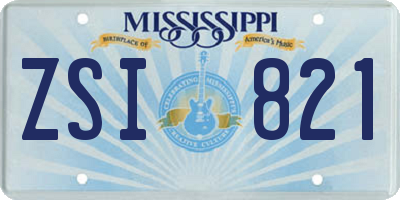 MS license plate ZSI821