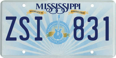 MS license plate ZSI831