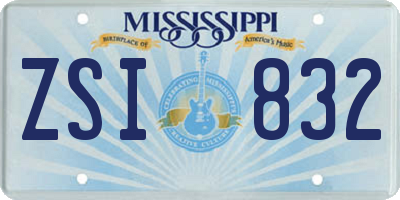 MS license plate ZSI832