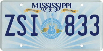 MS license plate ZSI833