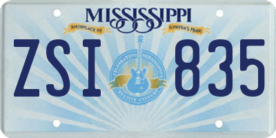MS license plate ZSI835