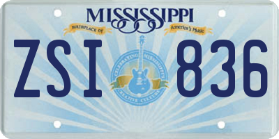 MS license plate ZSI836