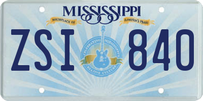 MS license plate ZSI840