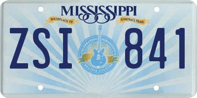 MS license plate ZSI841