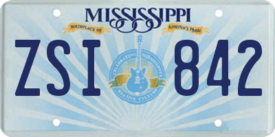 MS license plate ZSI842