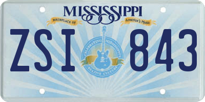 MS license plate ZSI843