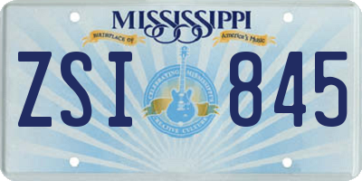 MS license plate ZSI845