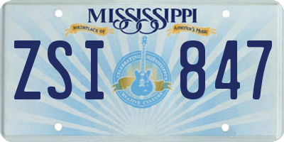 MS license plate ZSI847