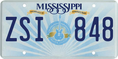 MS license plate ZSI848