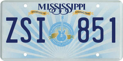 MS license plate ZSI851