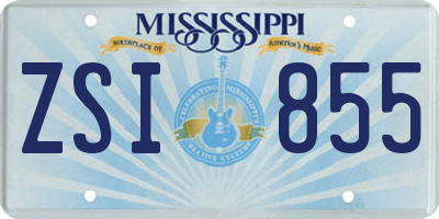 MS license plate ZSI855