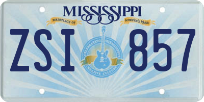 MS license plate ZSI857