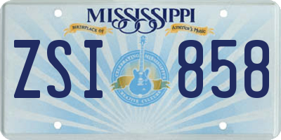 MS license plate ZSI858