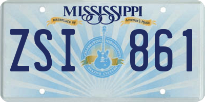 MS license plate ZSI861