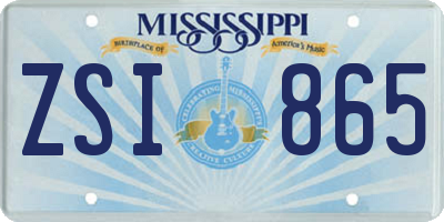 MS license plate ZSI865