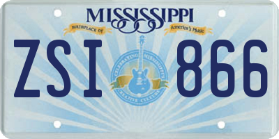 MS license plate ZSI866