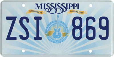 MS license plate ZSI869
