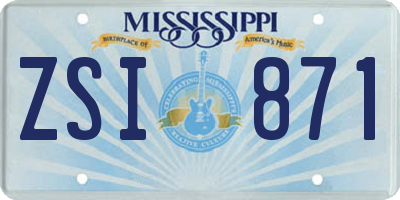 MS license plate ZSI871