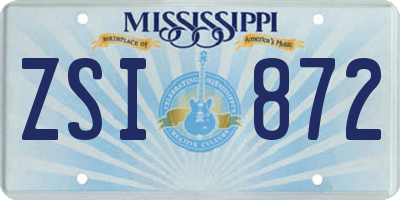 MS license plate ZSI872