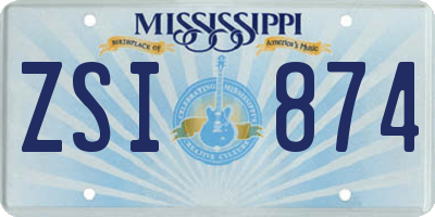 MS license plate ZSI874