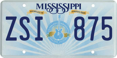 MS license plate ZSI875
