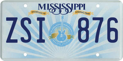 MS license plate ZSI876