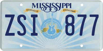MS license plate ZSI877