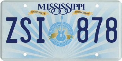 MS license plate ZSI878
