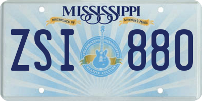 MS license plate ZSI880