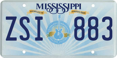 MS license plate ZSI883