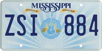 MS license plate ZSI884