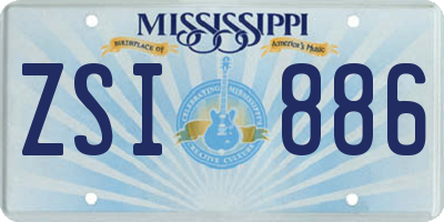 MS license plate ZSI886