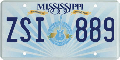 MS license plate ZSI889