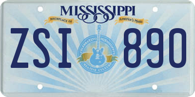 MS license plate ZSI890