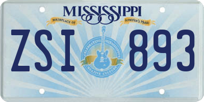 MS license plate ZSI893
