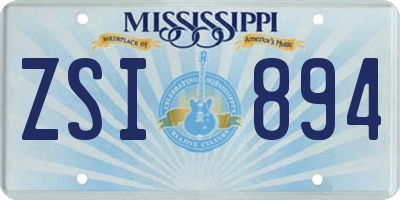 MS license plate ZSI894