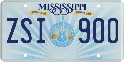 MS license plate ZSI900